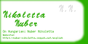 nikoletta nuber business card